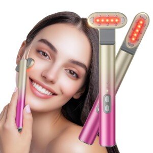 7 in 1 Red-Light-Therapy，Red Light Therapy for Face Eye Skincare Equipment at Home，Red for Skincare & Blue Rejuvenation Tool (Gradient Purple Pink)