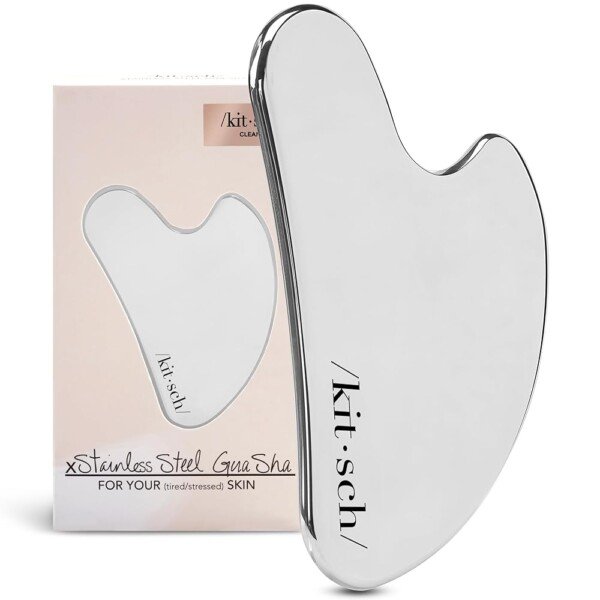 Kitsch Stainless Steel Gua Sha Facial Tools, Lymphatic Drainage Massager for Face, Chin & Jawline Sculpting, Body Guasha Tool for Muscle Tension, Skin Care Gift for Mom Women