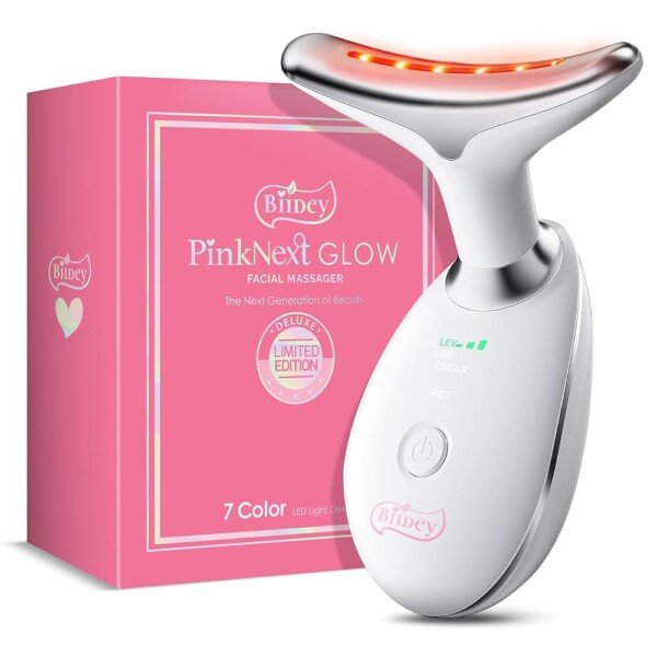 Red Light Therapy for Face - Face Lift Neck Massager, Microcurrent Facial Device, Red Light Therapy Lymphatic Drainage Massager, Self Care True Beauty Glow, luminesce Sculptor...